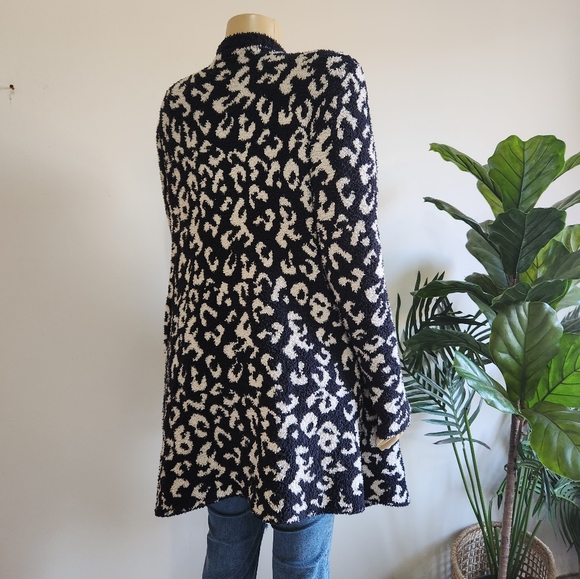 UGG Phoebe Knit Wrap Long Sleeve Cardigan Leopard Print Size L Women Soft - Picture 4 of 16